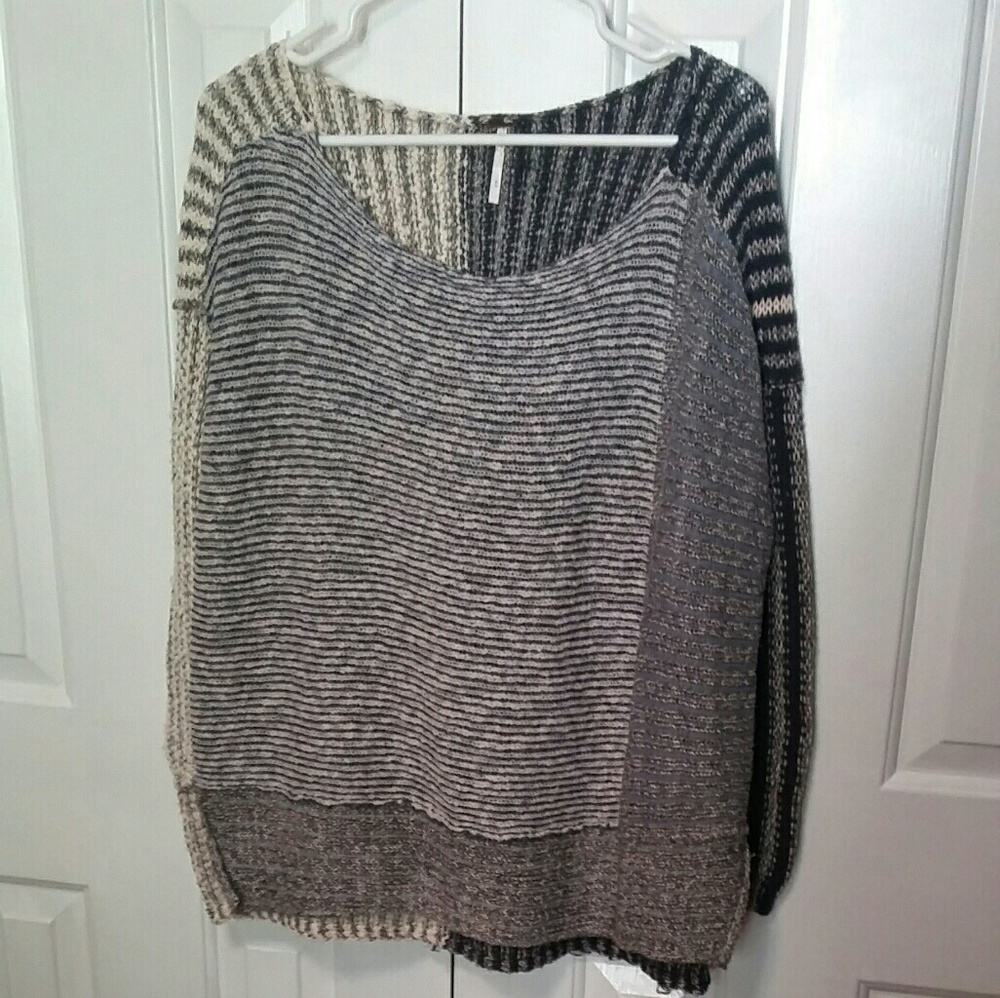 Free People Mixed Panel Sweater